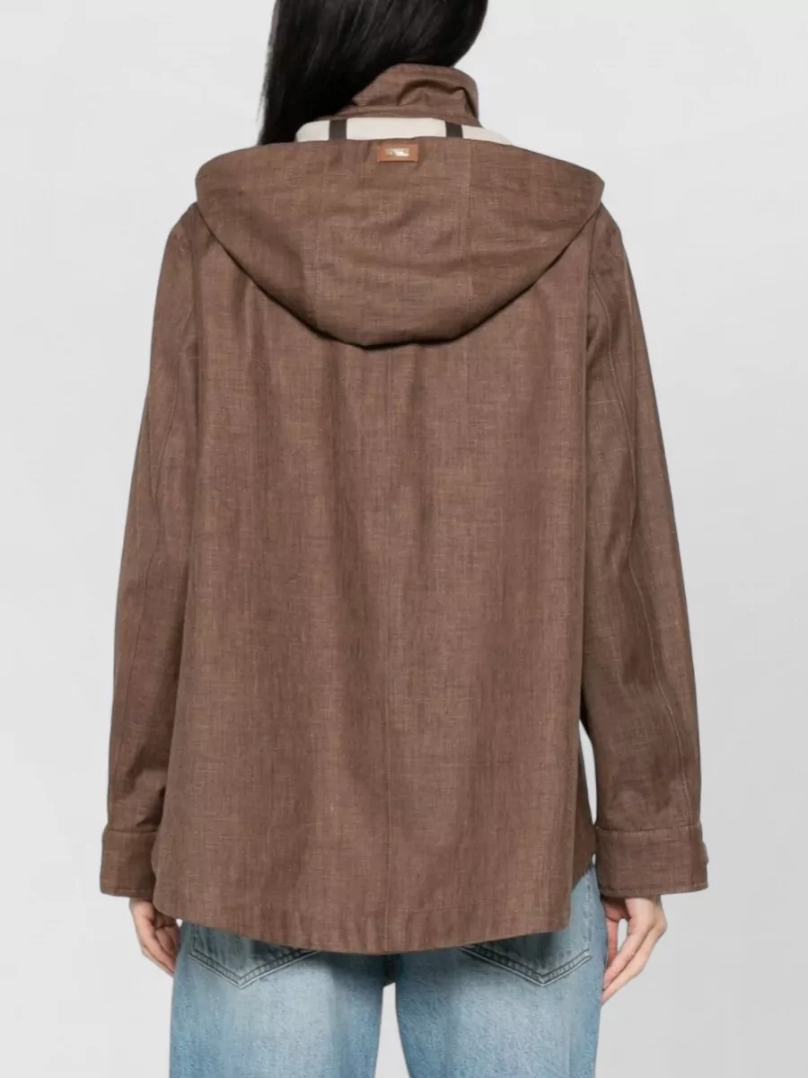 Herno Linen Silk Hooded Padded Jacket