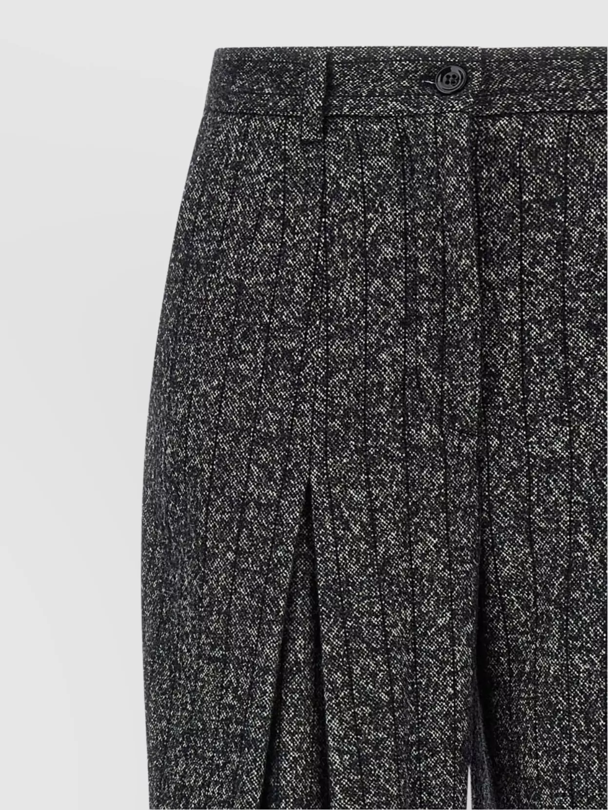Dolce & Gabbana Wool Trousers With Back Pocket And Pleated Design In Black