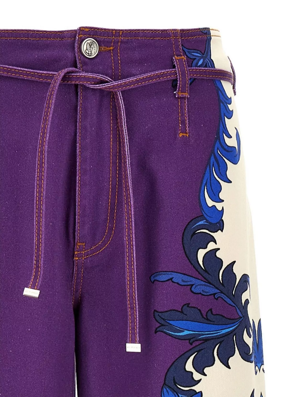 Etro Maxi Paisley Wide Leg Jeans