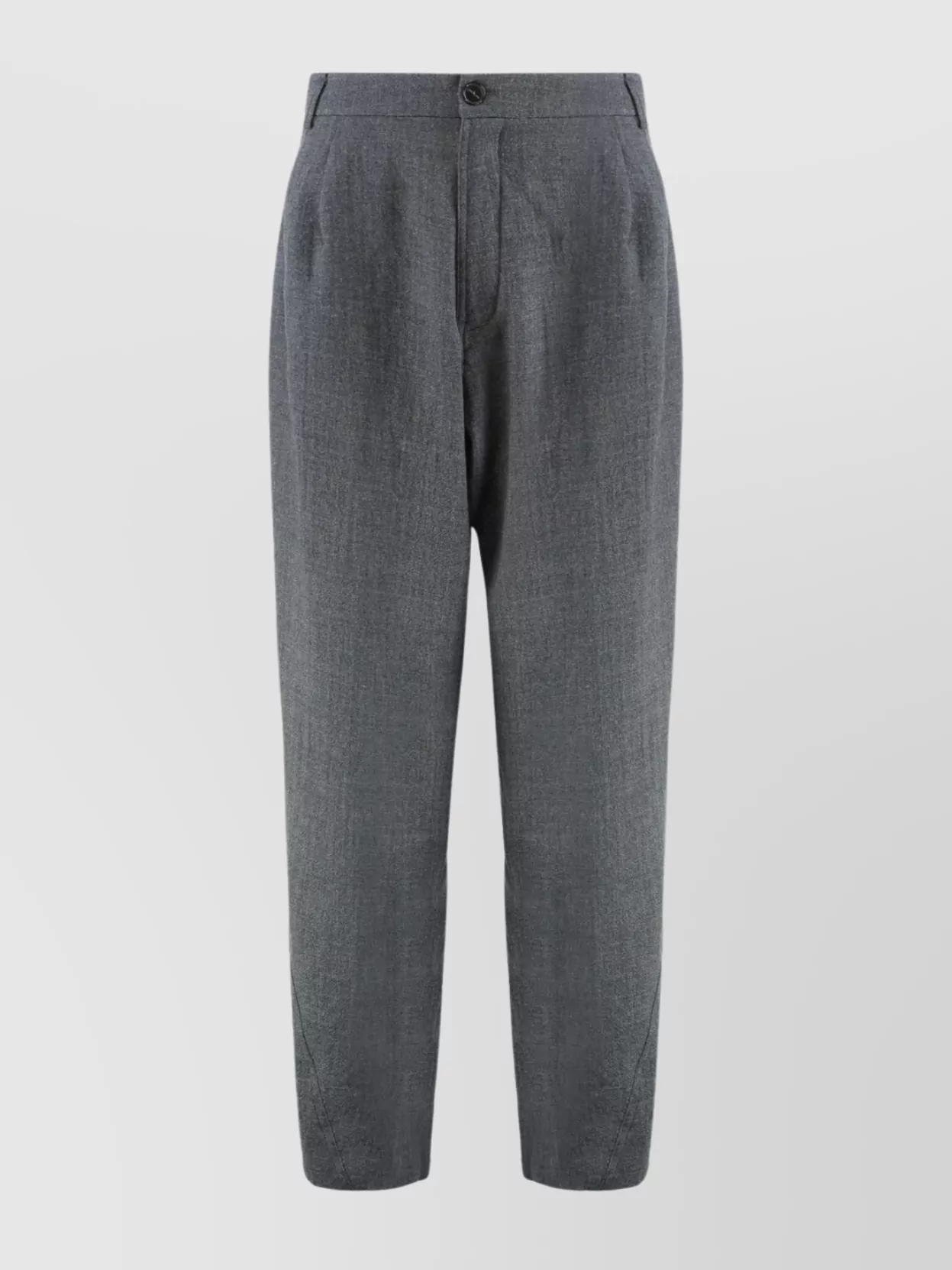 Darkpark Relaxed Fit Wool Trousers With Pleated Front In Gray