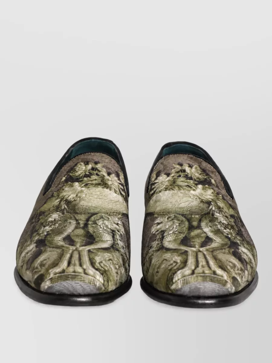 Dolce&Gabbana leather baroque print slippers