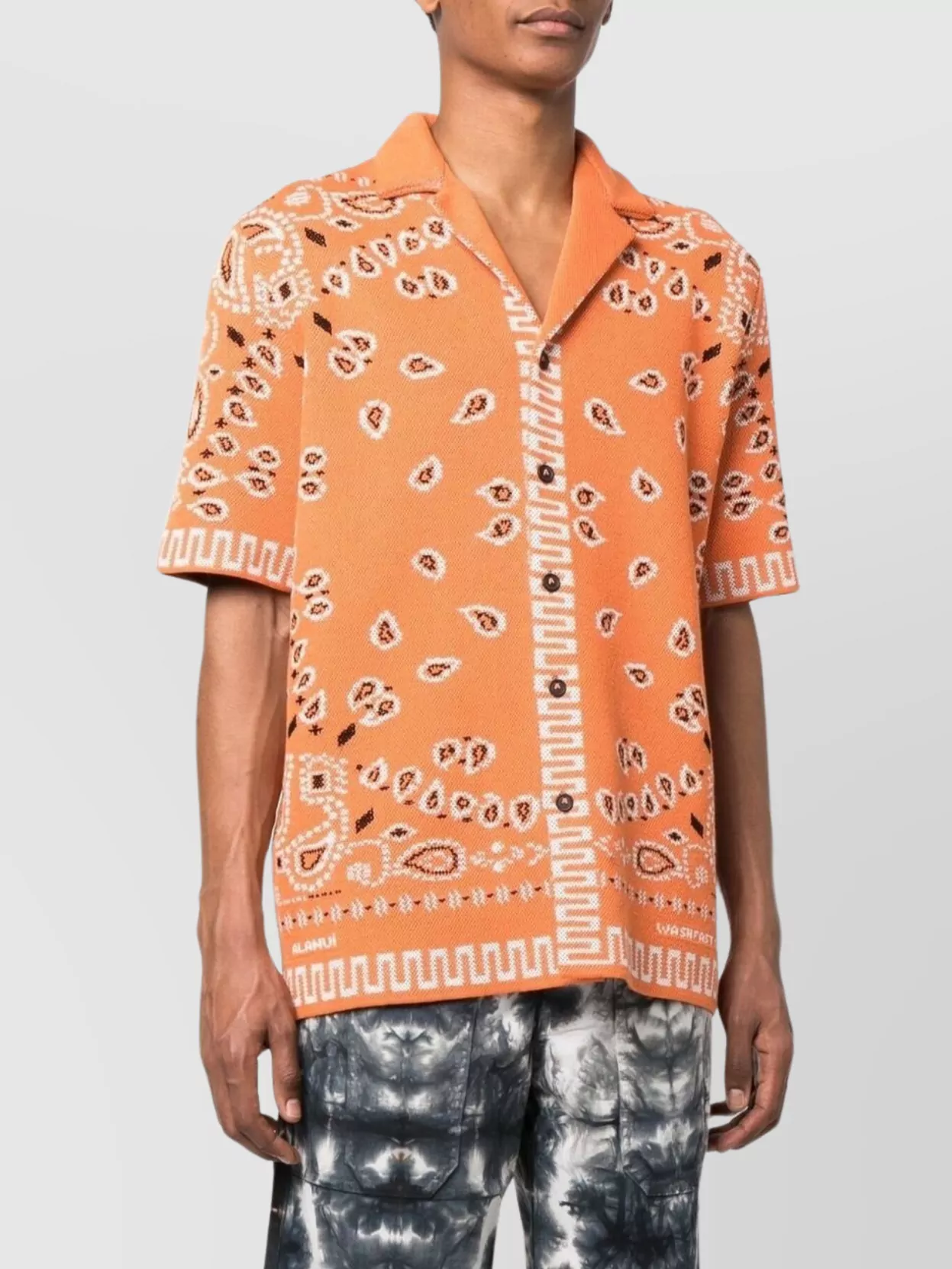 Alanui Bandana Motif Cuban Collar Shirt