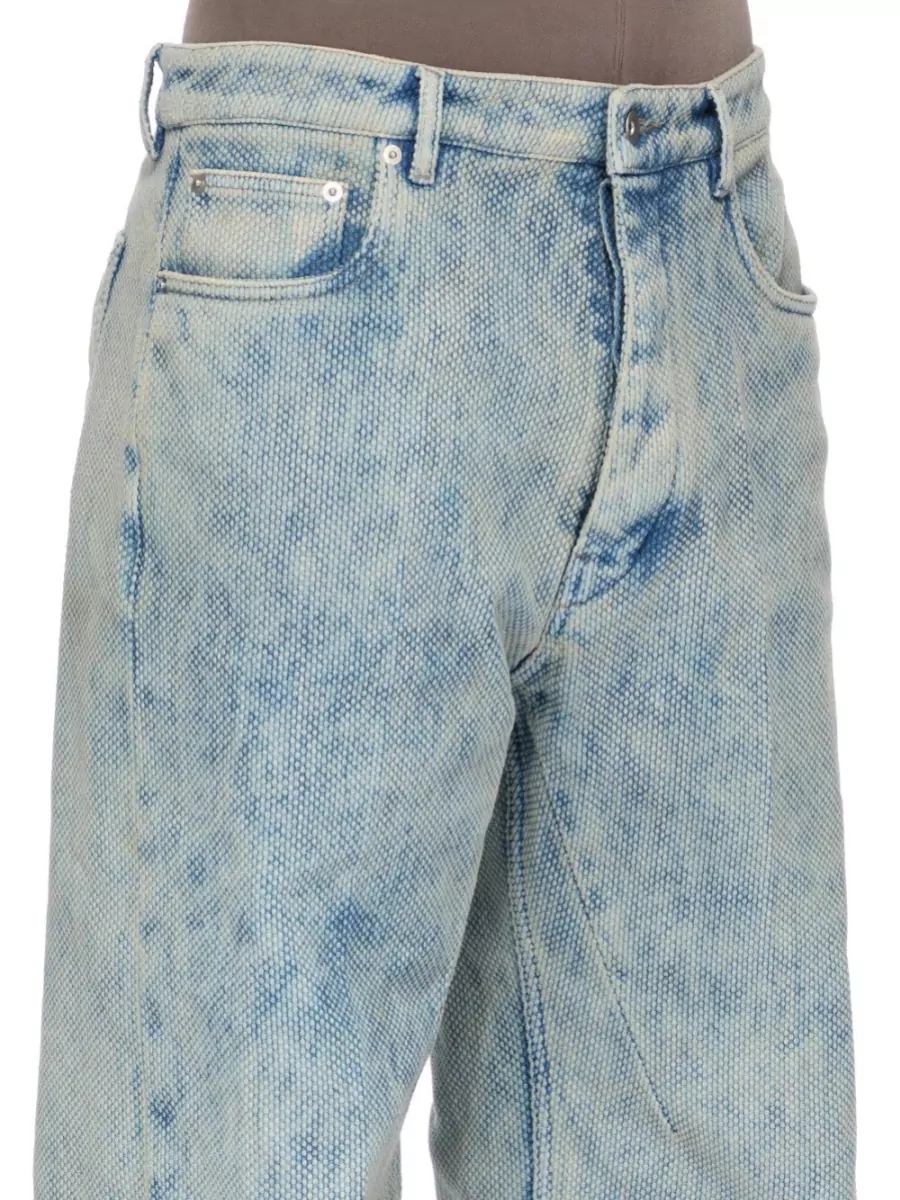 Rick Owens Honeycomb Denim Straight-Leg Jeans