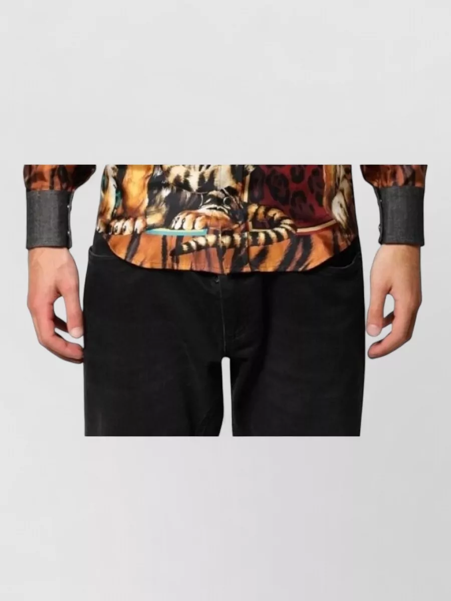 Dolce&Gabbana silk tiger leopard print shirt