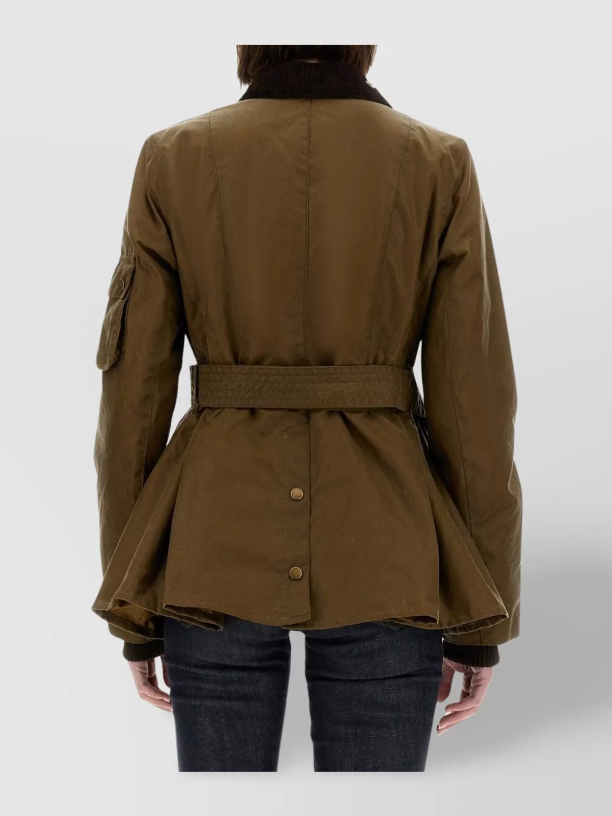Barbour "constancia" Jacket Belted Corduroy Collar