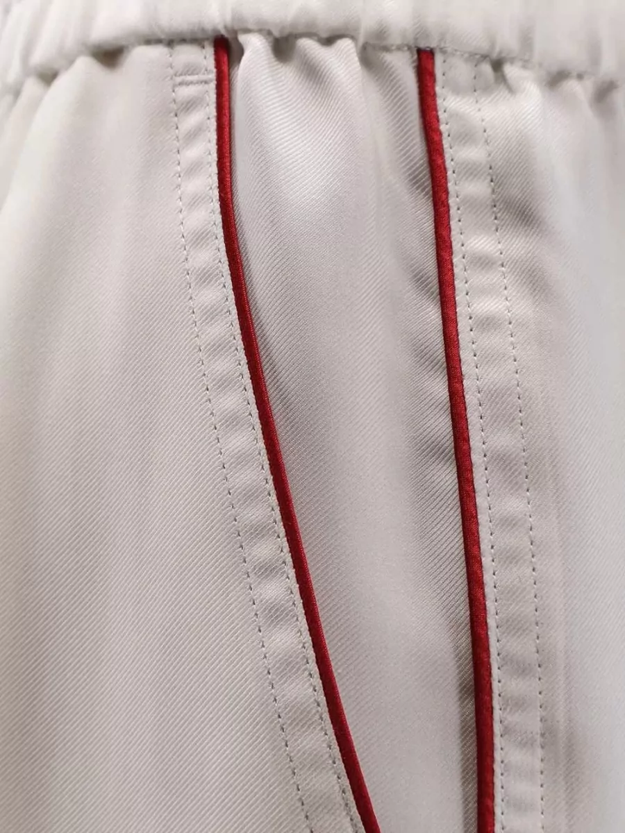 Tom Ford Silk Trousers Tubular Trim Cuffed Hem