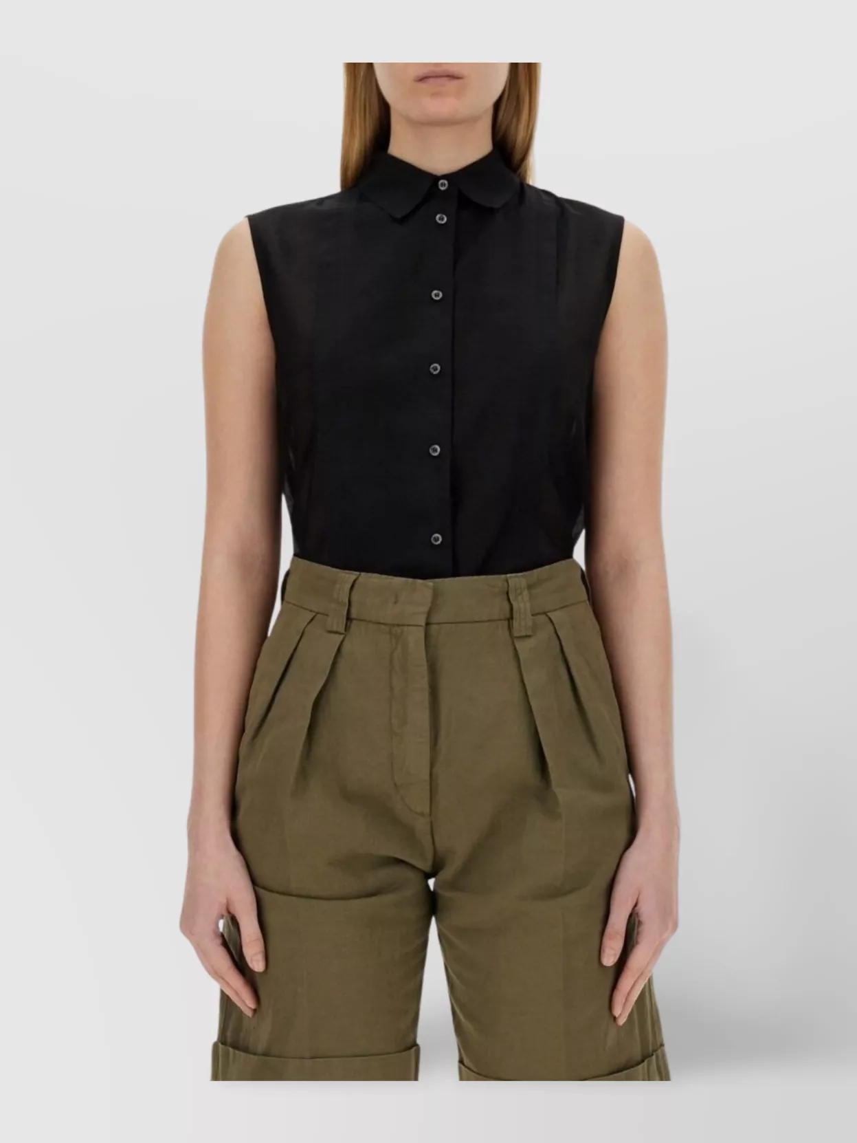Aspesi Sleeveless Silk Blend Shirt