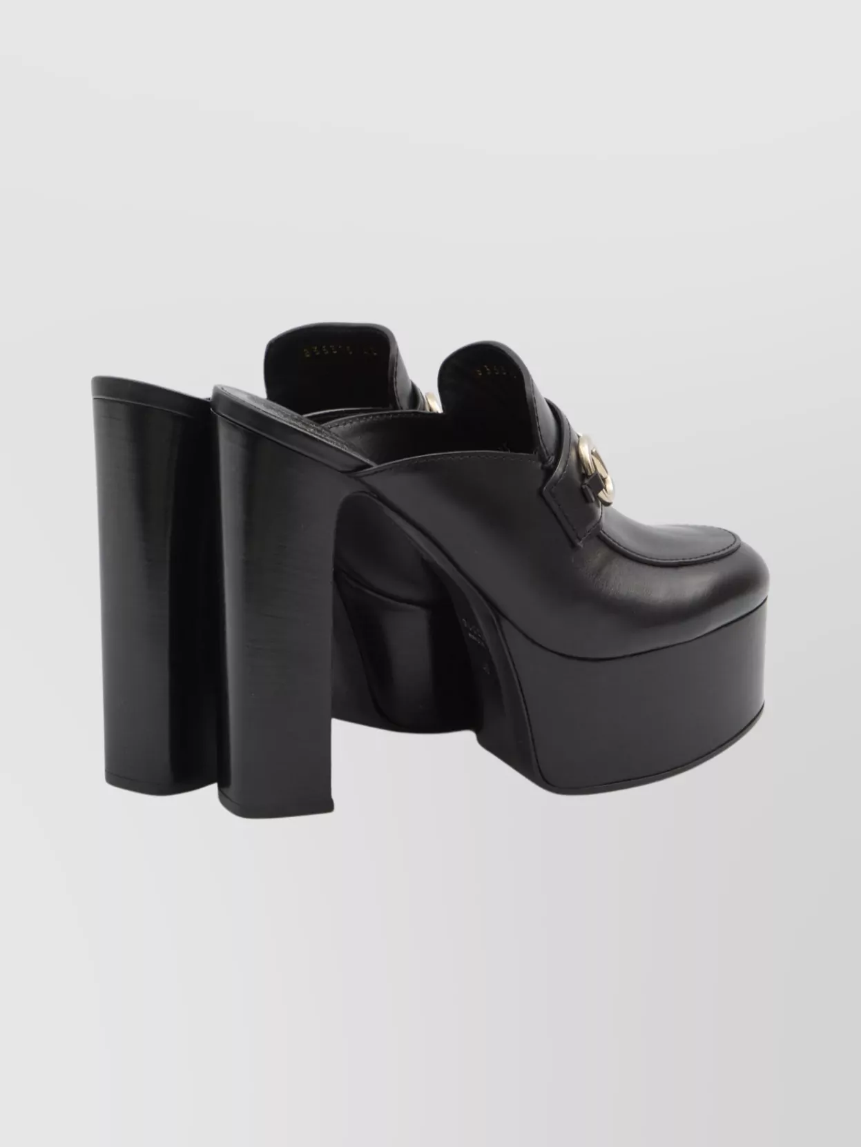 Gucci Horsebit Platform Mules In Calf Leather In Black