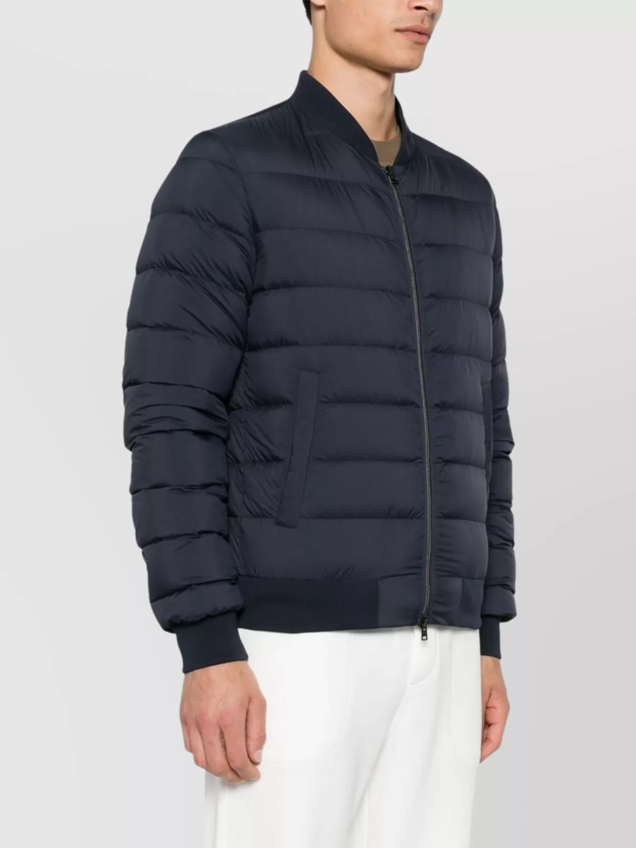 Herno Midnight Blue Goose Down Padded Jacket In Black