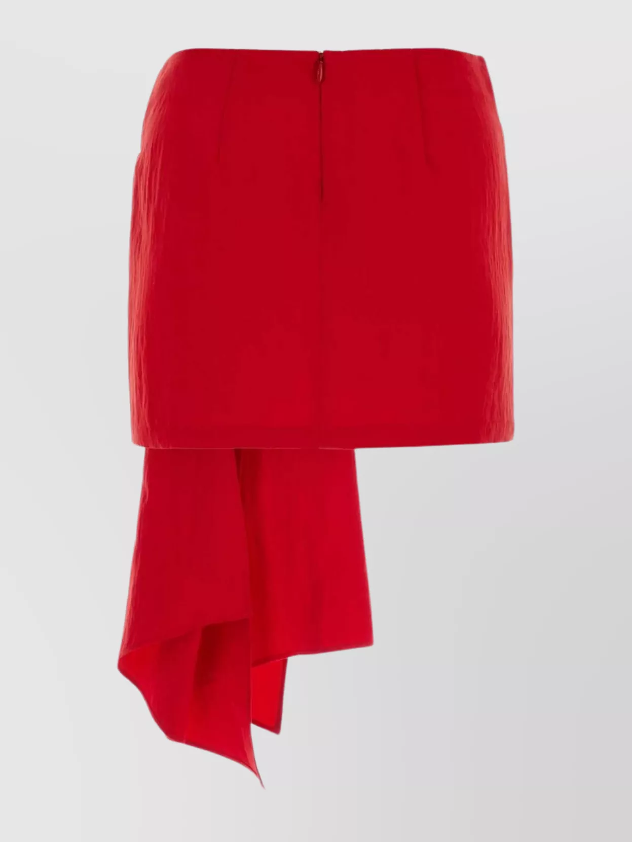 Blumarine Mini Skirt With Asymmetrical Hemline And Draped Detail In Lipstickred