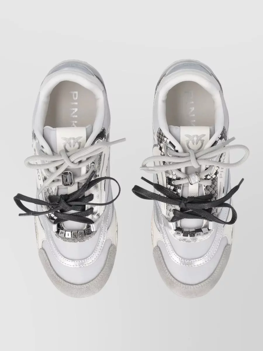 Pinko Yulia Sneakers Textured Panels Contrast Laces