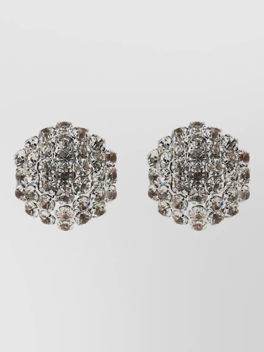 Self-Portrait crystal-embellished floral stud earrings