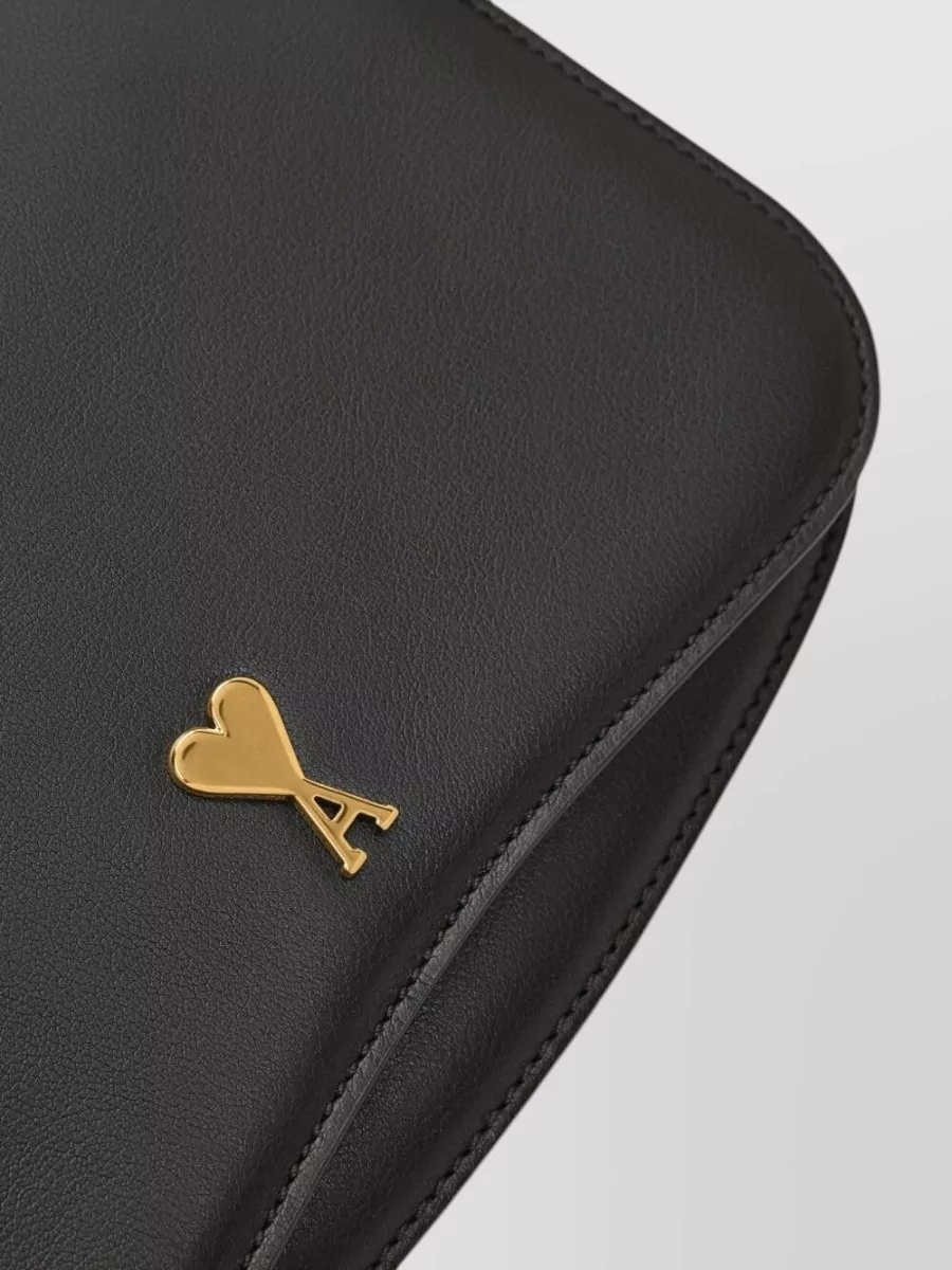 Ami Paris Leather Paris Paris Crossbody Bag