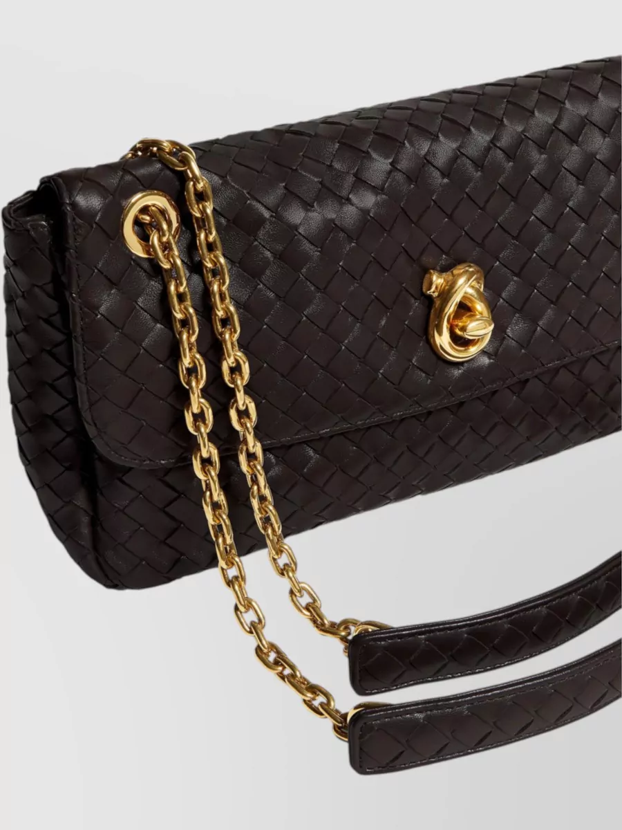 Bottega Veneta Knot Lock Lambskin Leather Clutch Bag