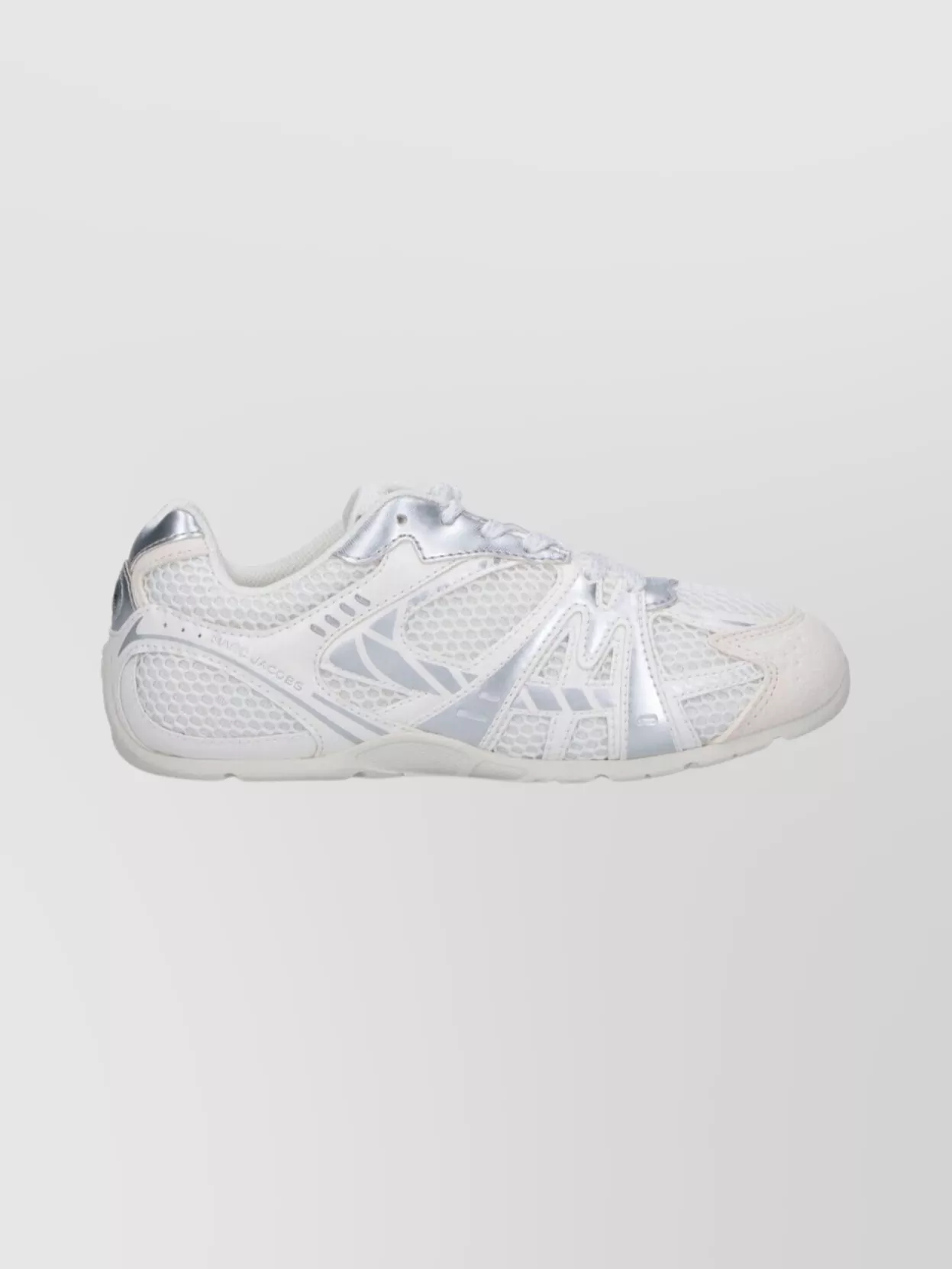 Marc Jacobs Low Top Sneakers With Mesh Upper And Metallic Accents In White