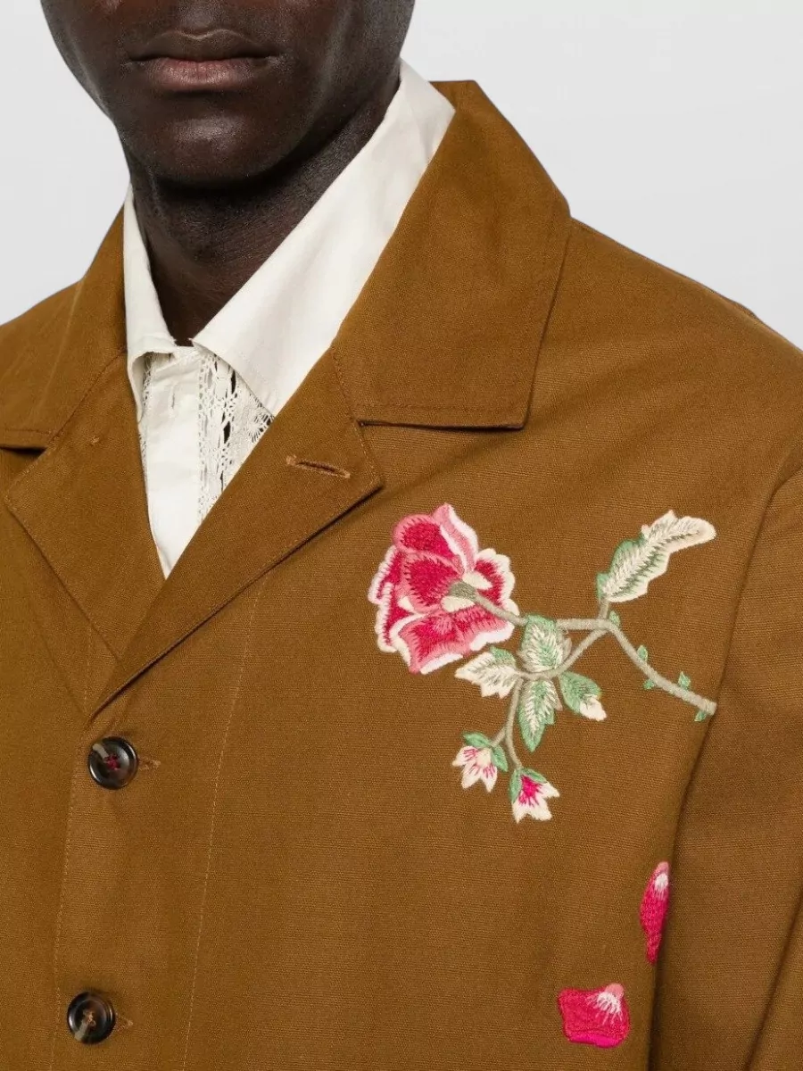 Baziszt Embroidered Cotton Shirt Jacket