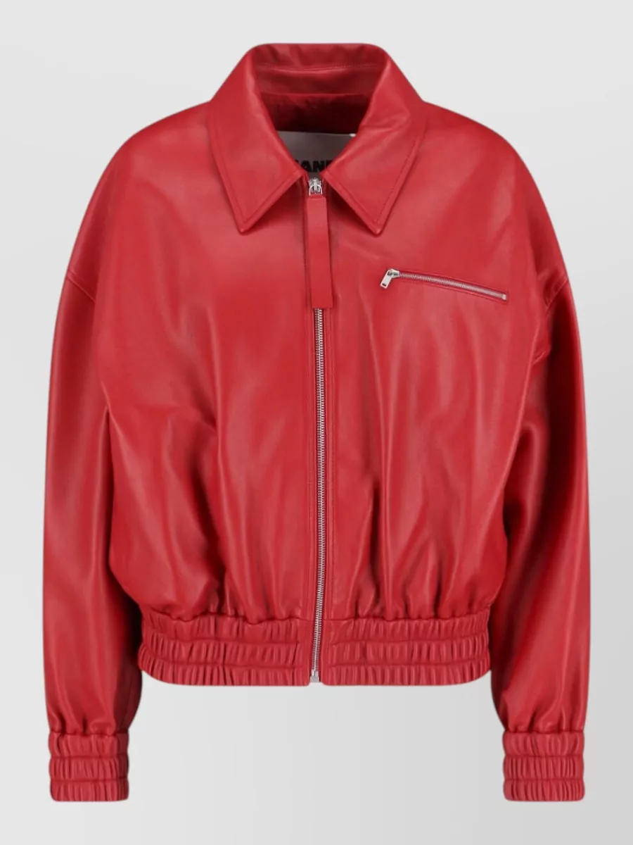 Jil Sander leather bomber jacket