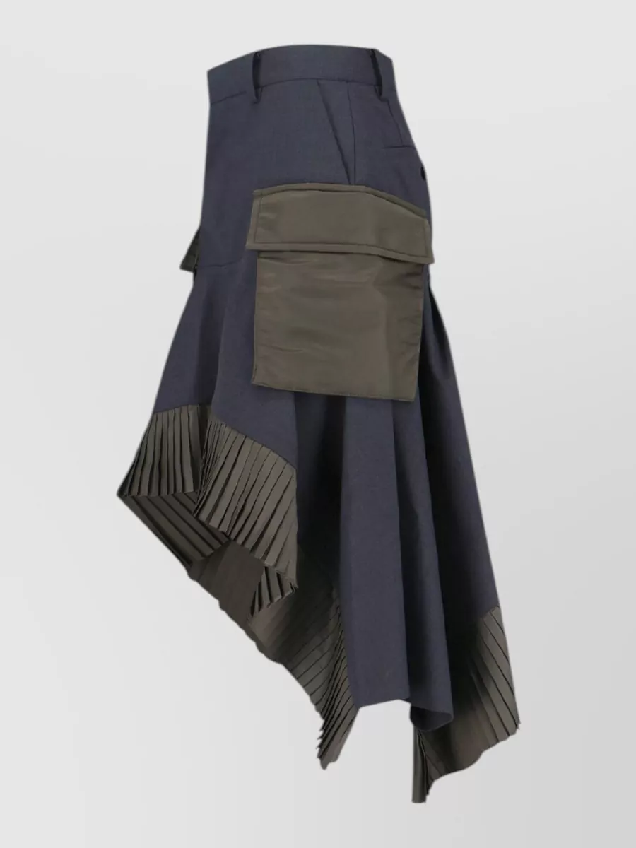 Sacai Midi Skirt Asymmetric Design Belt Loops
