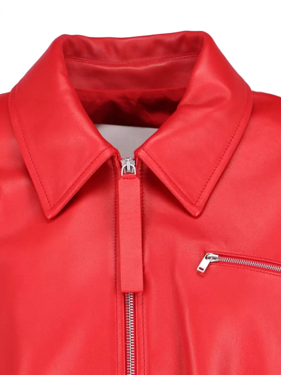 Jil Sander Leather Bomber Jacket