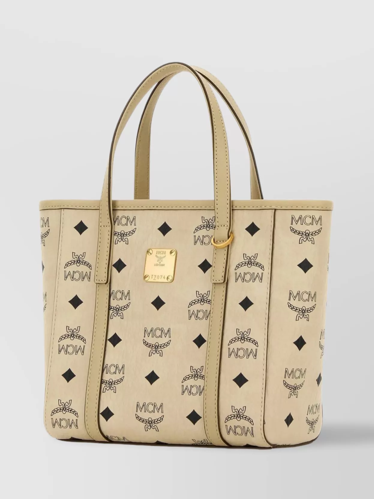 Mcm Mini Tony Printed Canvas Tote Bag