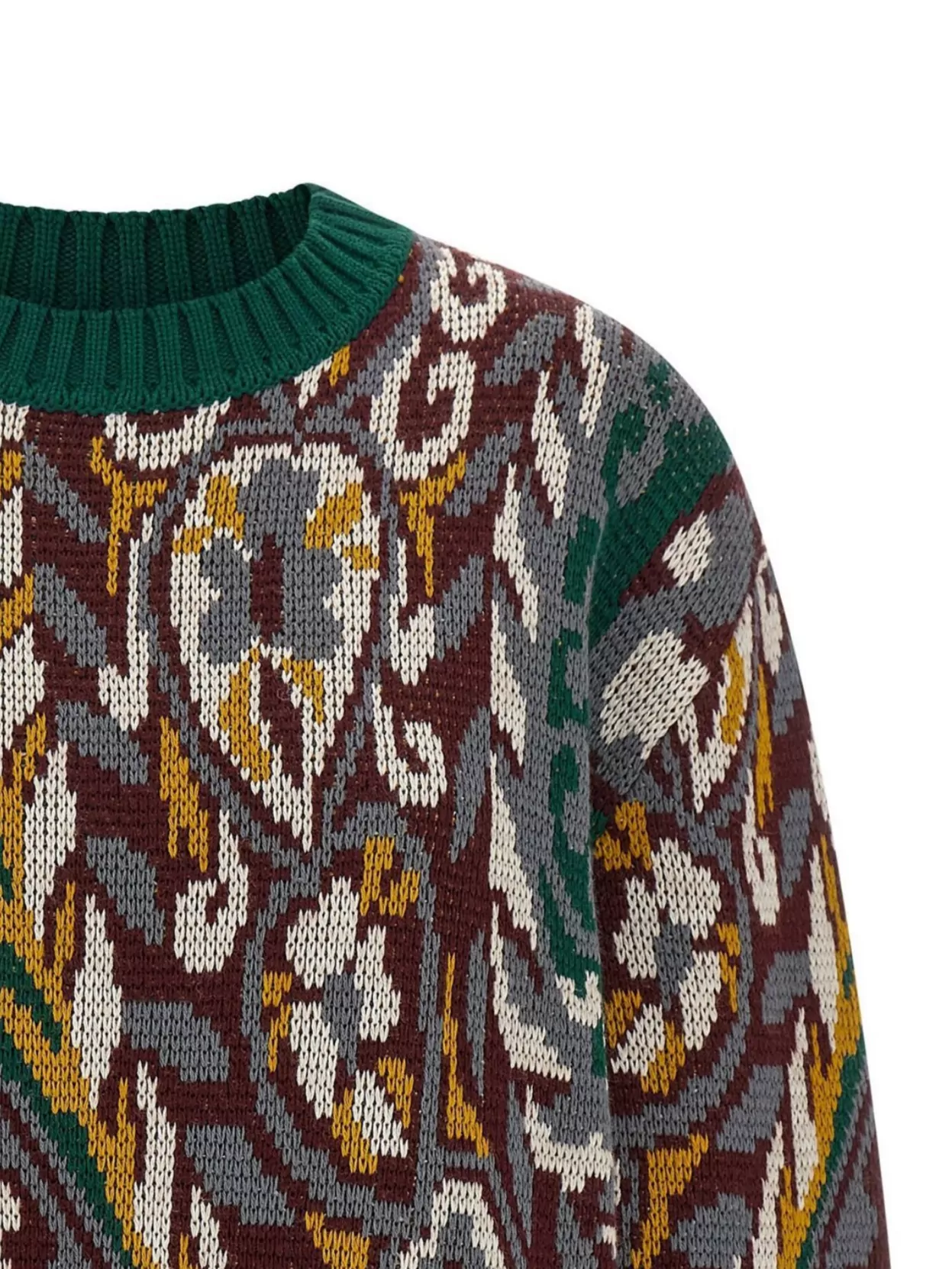 Etro Crew Neck Wool Sweater With Paisley Design