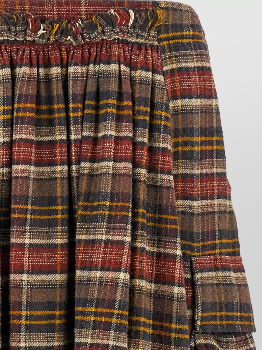 R13 Tartan Cargo Full Skirt