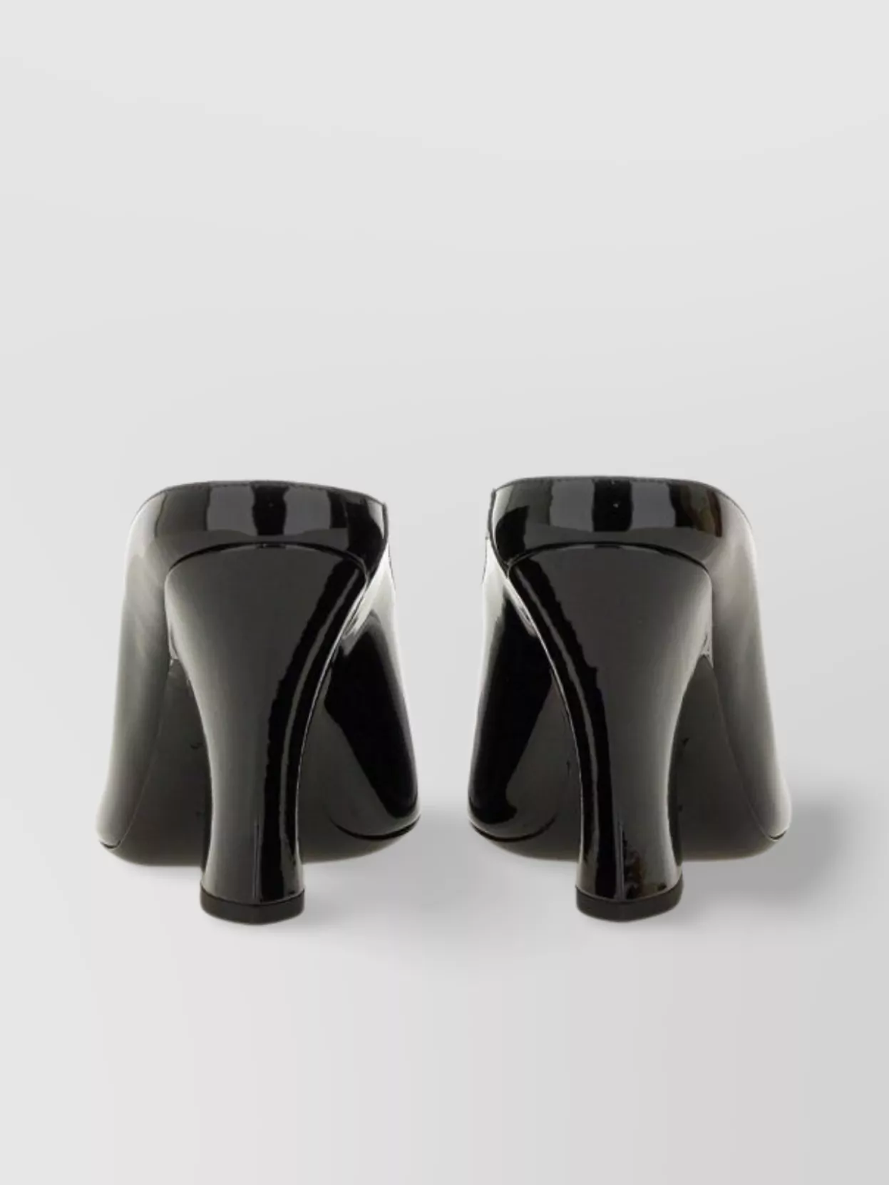 Givenchy Glossy Finish Curved Heel Pointed Toe Mules