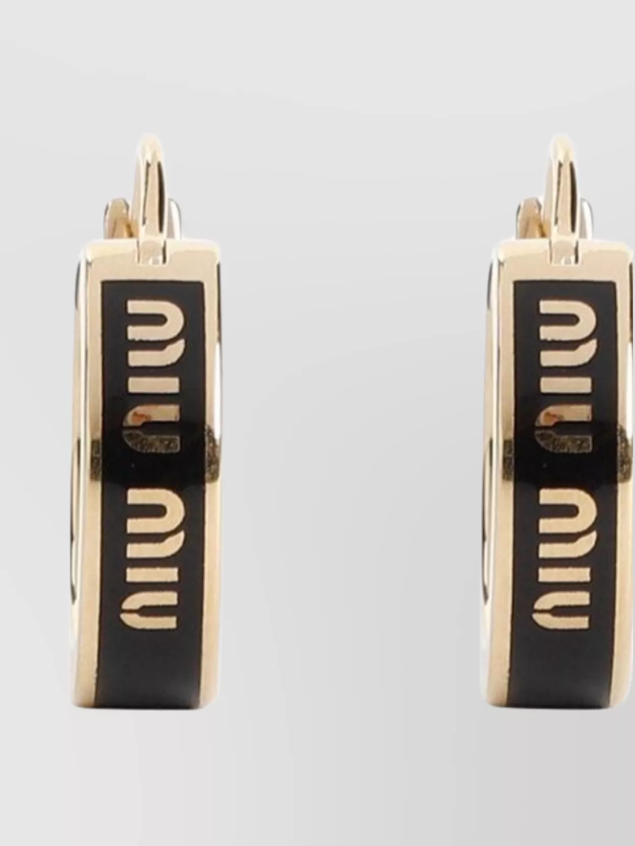 Miu Miu Brass Ring-Shaped Hoop Earrings