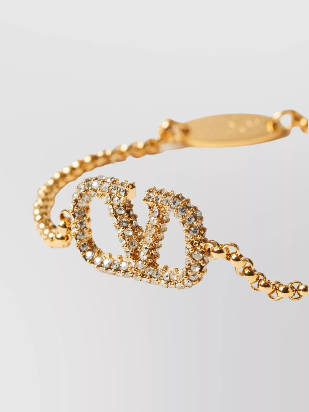Valentino Garavani Metal And Swarovski® Crystals Chain Bracelet