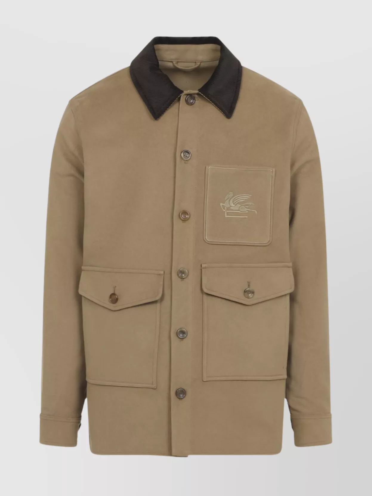Etro Stylish Jacket With Chest Pocket And Flap Pockets In Neutral