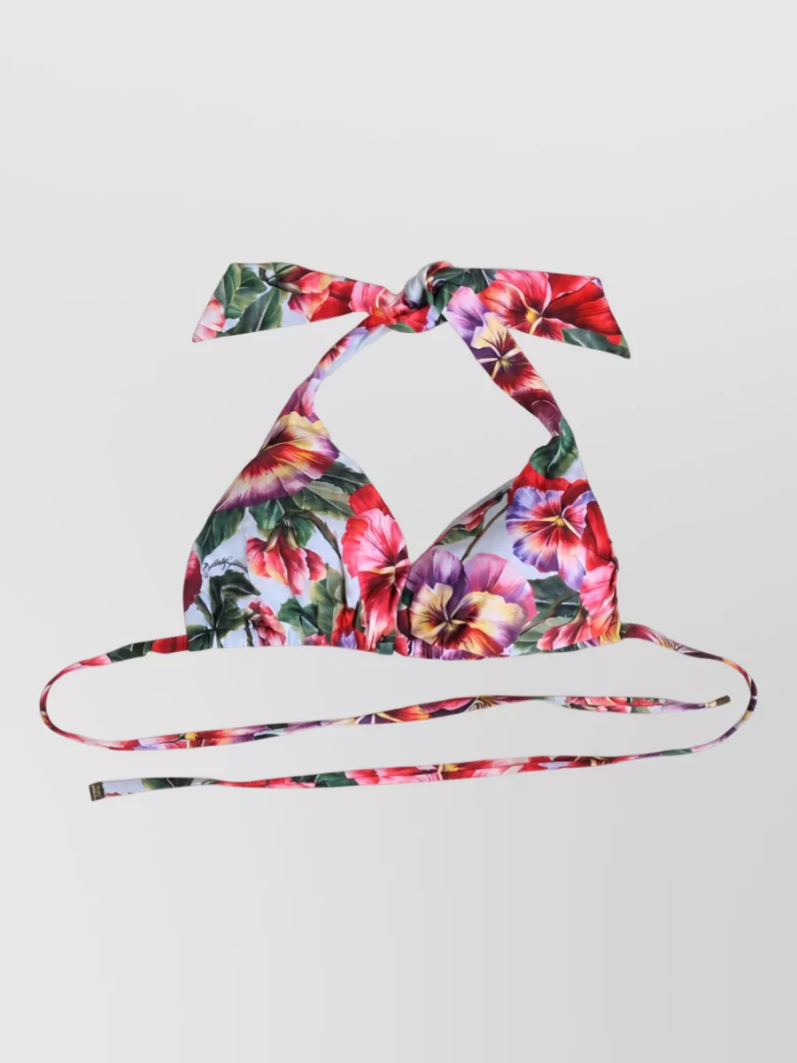 Dolce&Gabbana floral triangle bikini top