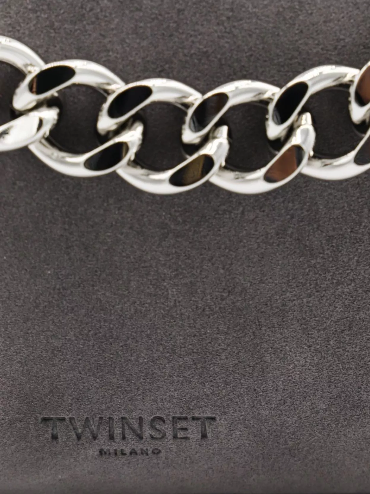 Twin-Set Suede Chain Strap Shoulder Bag