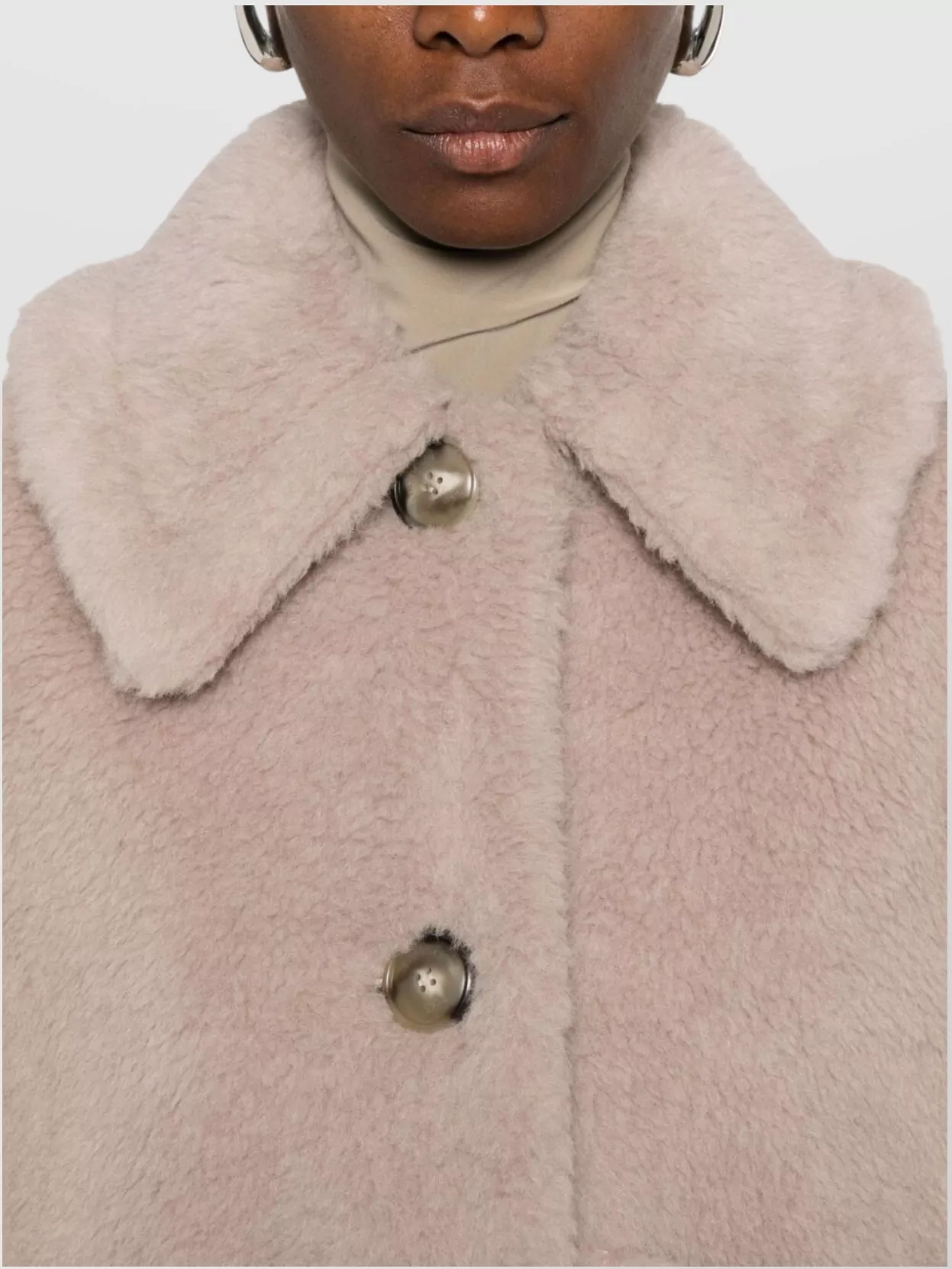 Max Mara Fuzzy Texture Capes Large Collar