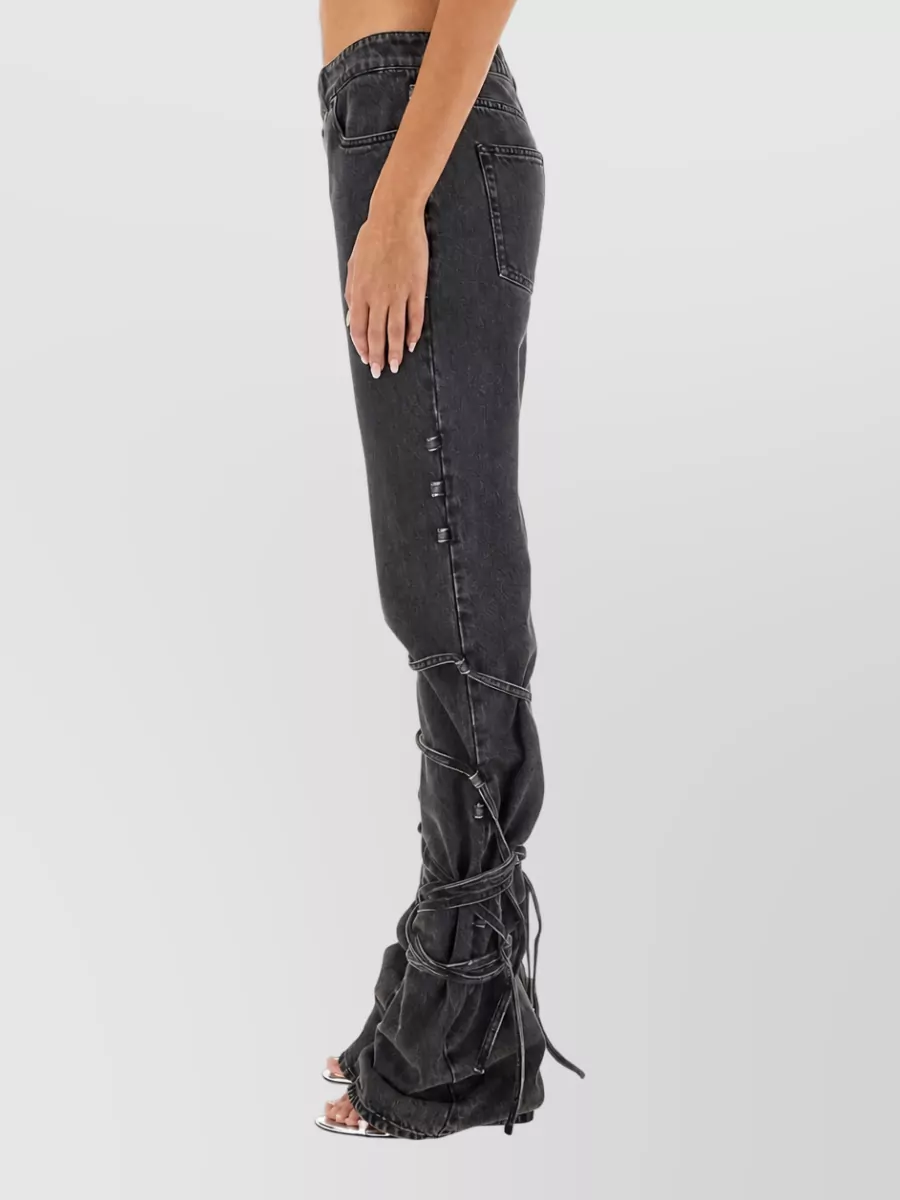 Alexander McQueen knotted straight-leg denim jeans