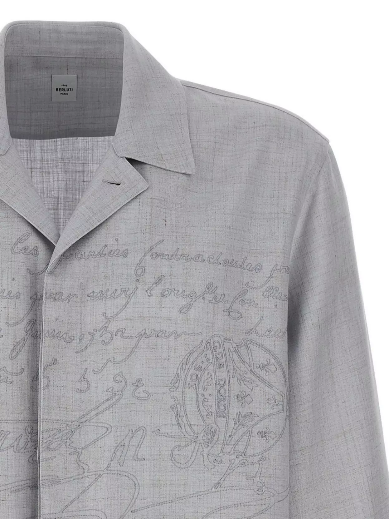 Berluti 'Script Embroidered' Long Sleeve Overshirt