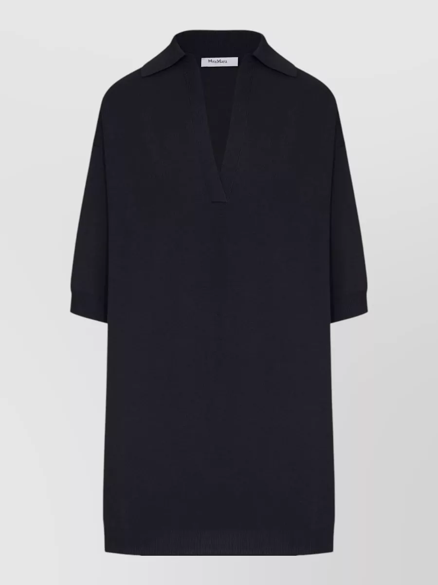 Max Mara Viscose Crepe Short-Sleeve Sweater