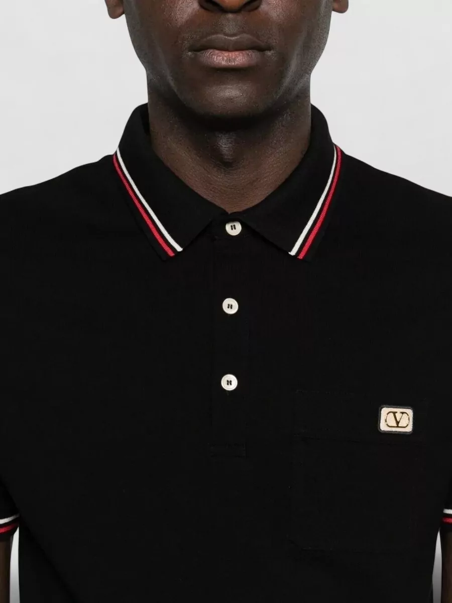 Valentino Garavani Polo Shirt V Logo Contrast Trim