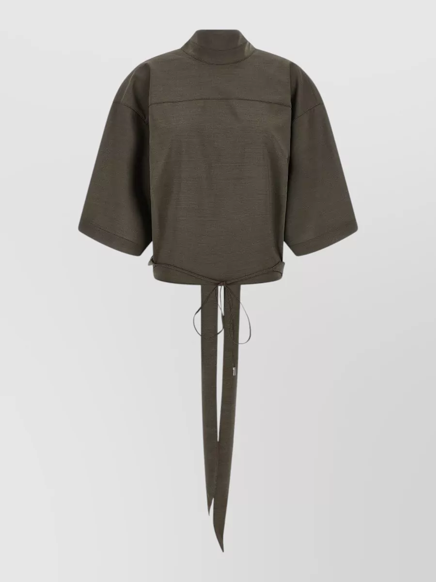 Jacquemus virgin wool high neck asymmetric blouse