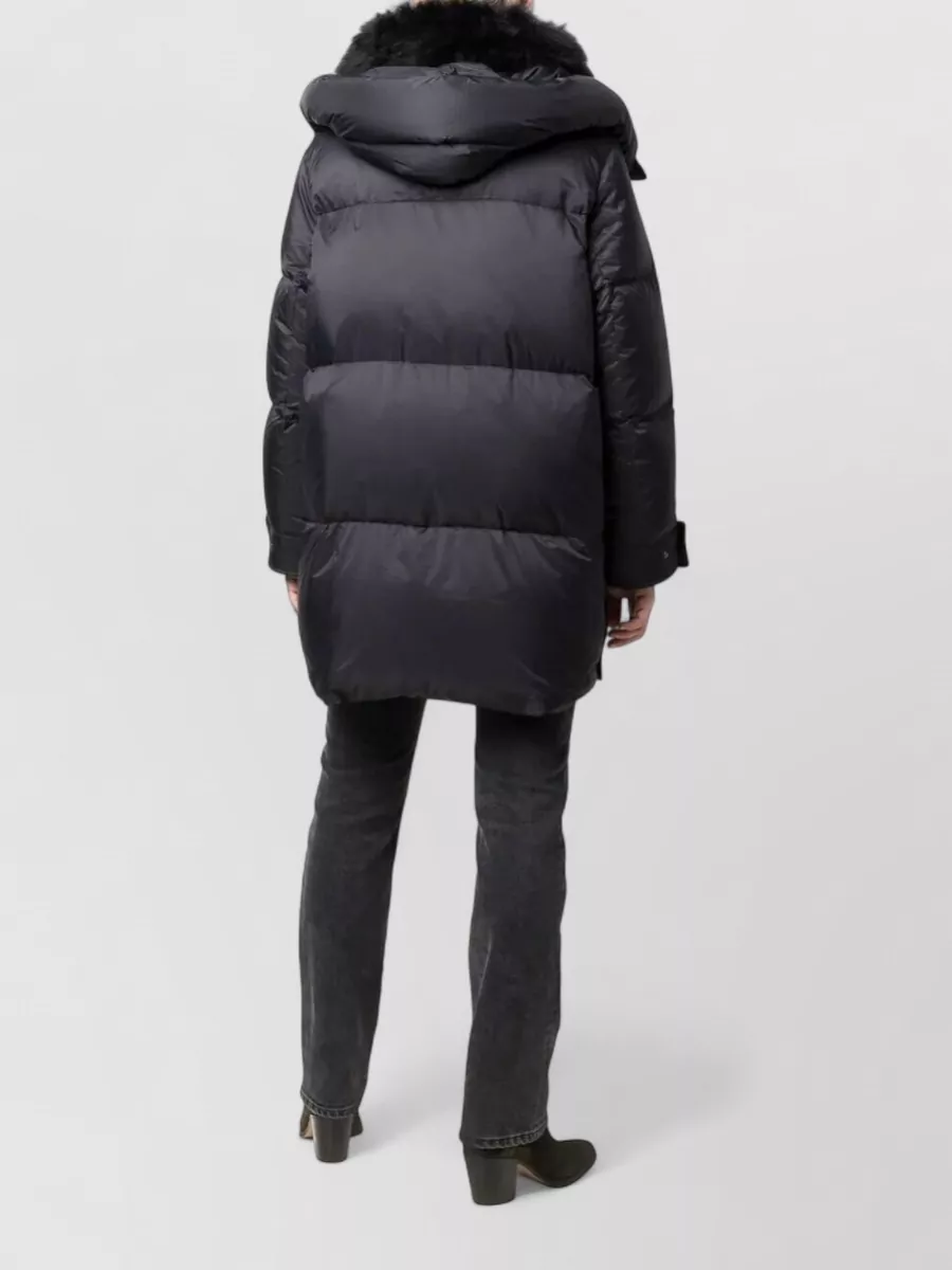 Yves Salomon Ys Army Collection Hooded Tibetan Lambswool Parka