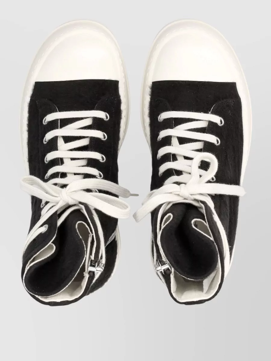 Rick Owens Drkshdw Cotton High-Top Lace-Up Sneakers