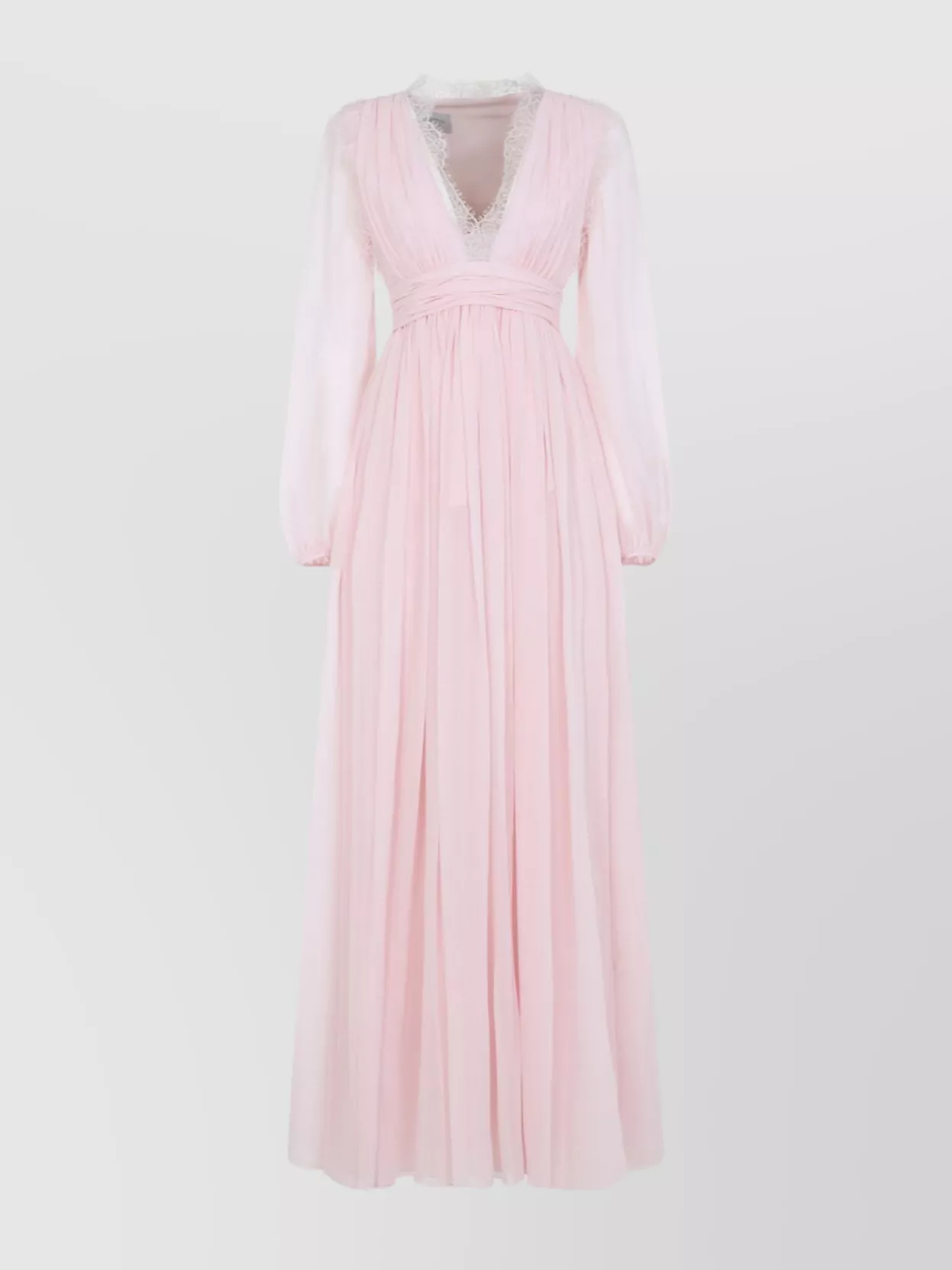 Giambattista Valli V-Neck Long Sleeve Floor-Length Dress