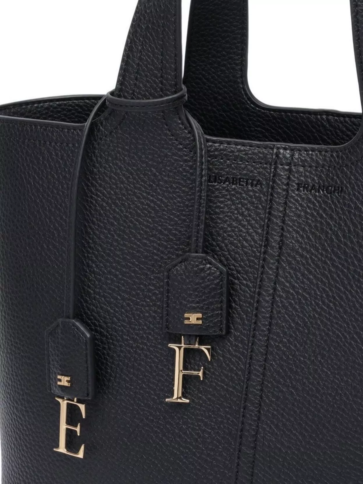 ELISABETTA FRANCHI MEDIUM LEATHER TOTE BAG WITH DUAL HANDLES