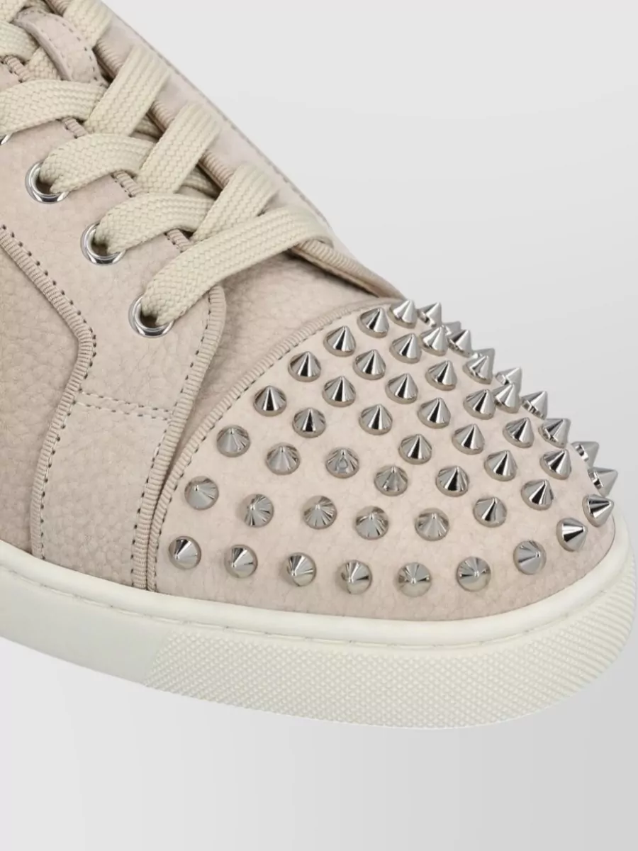 Christian Louboutin Spike-Embellished Leather Low-Top Sneakers