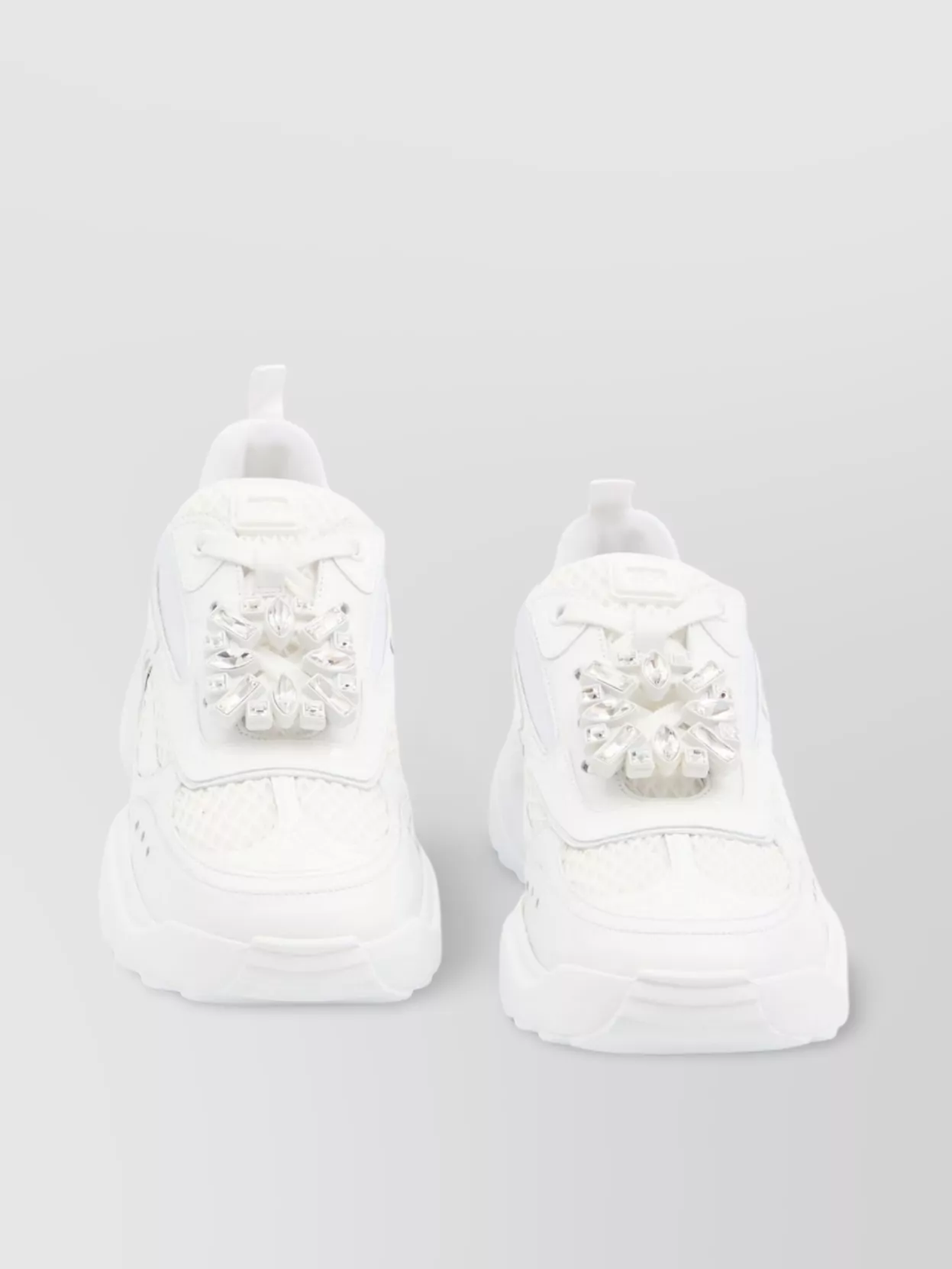 Roger Vivier Crystal Buckle Sneakers With Leather