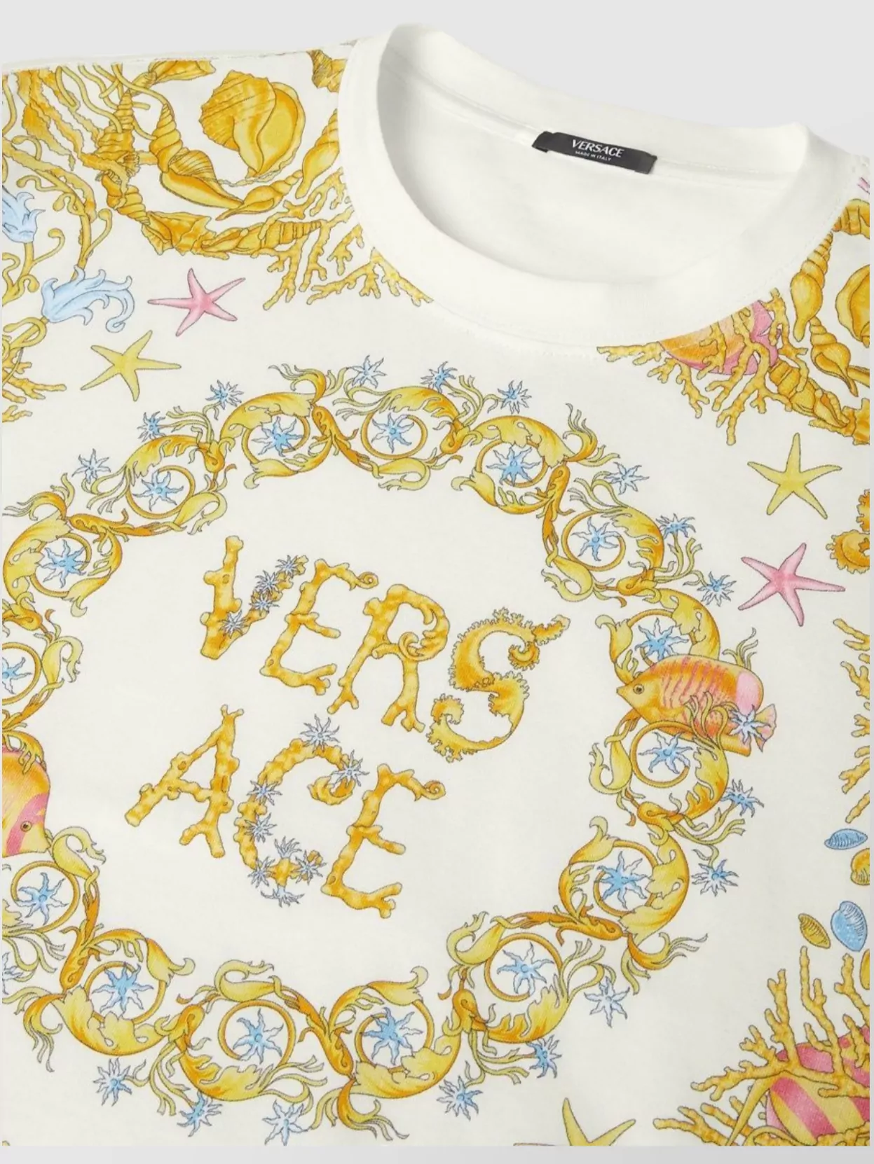 Versace Baroque Underwater Cropped T-Shirt