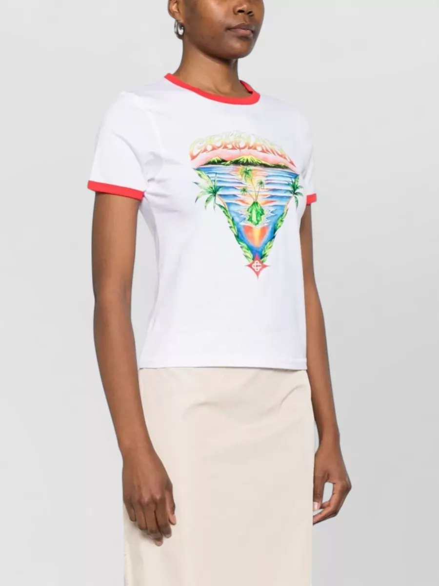 Casablanca Beyond Destiny Longline Ringer Graphic T-Shirt