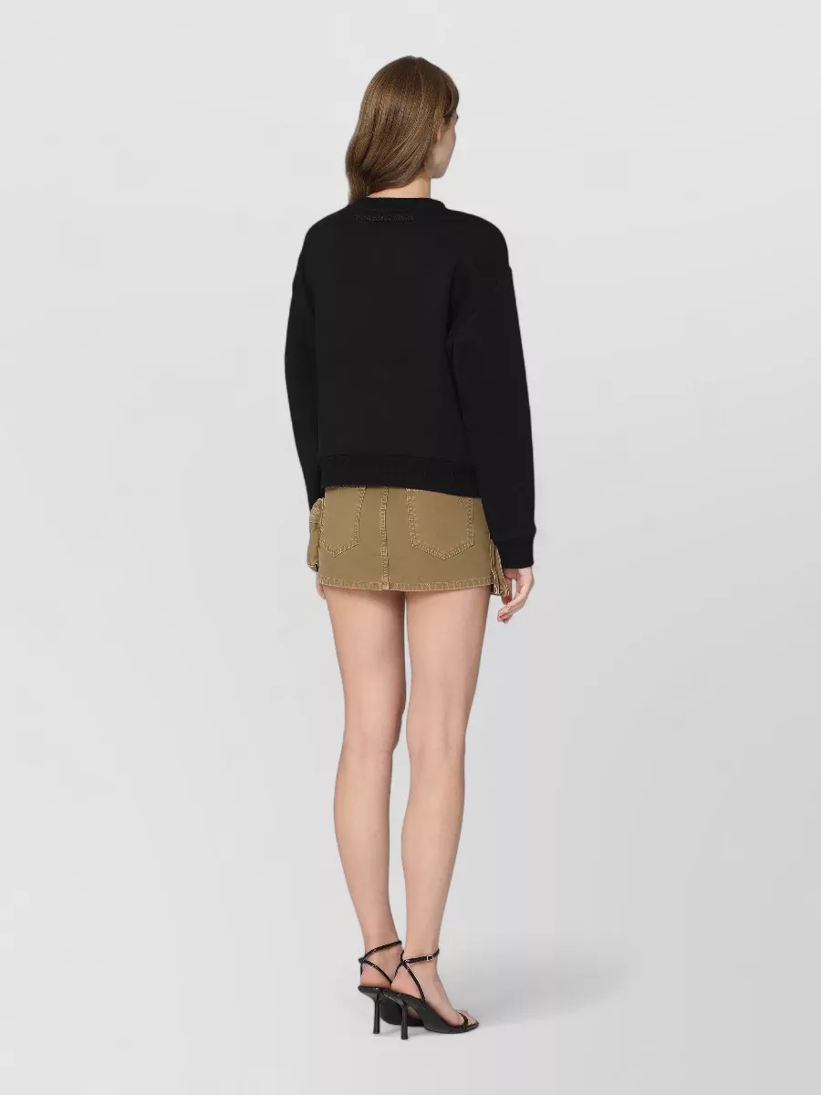 Mc Queen Cotton Cutout Crew-Neck Sweatshirt