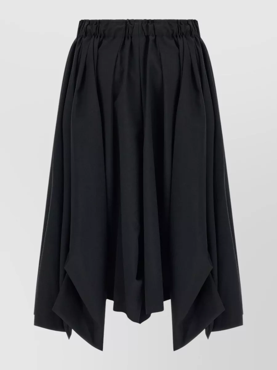 Comme Des Garçons Wool Asymmetric Wide-Leg Bermuda Shorts