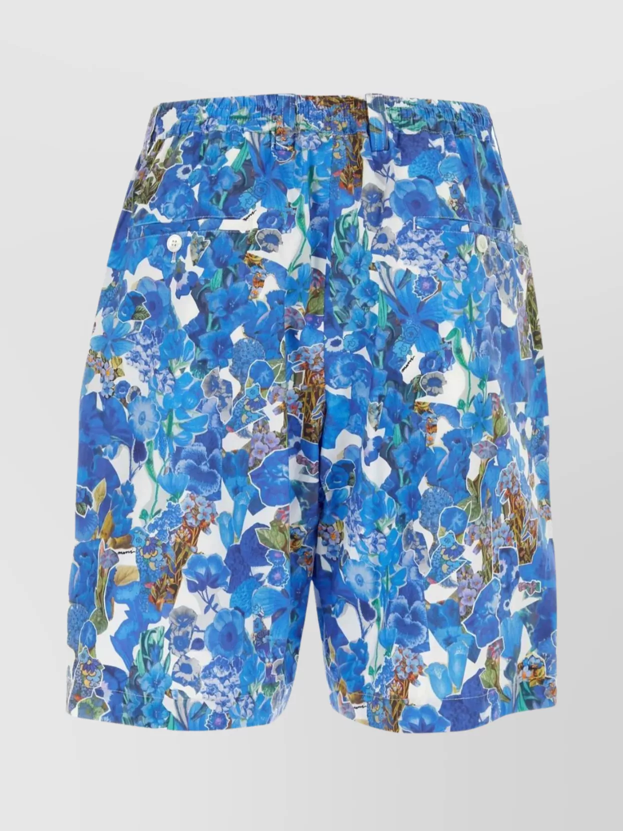 Shop Marni Bermuda Shorts With Floral Print And Elastic Waistband