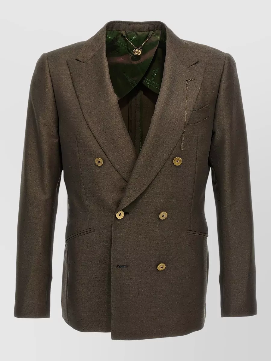 Maurizio Miri Wool silk double-breasted blazer